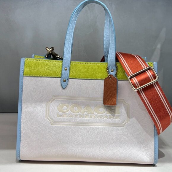 COACH Field Tote 30 In Colorblock With Coach Badge C0777